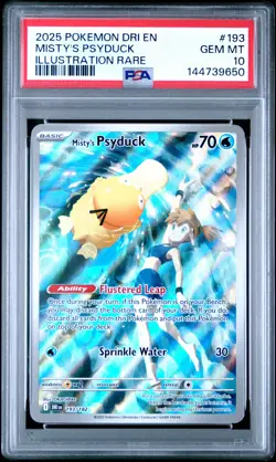 2025 POKEMON DRI EN-DESTINED RIVALS ILLUSTRATION RARE MISTY'S PSYDUCK PSA 10 - Image 1