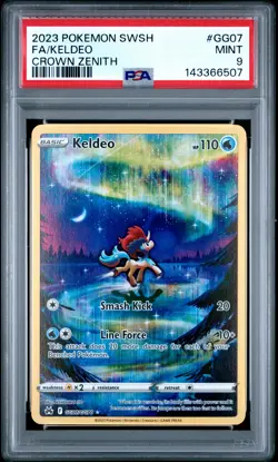 2023 POKEMON SWORD & SHIELD CROWN ZENITH #GG07 FULL ART/KELDEO PSA 9 - Image 1
