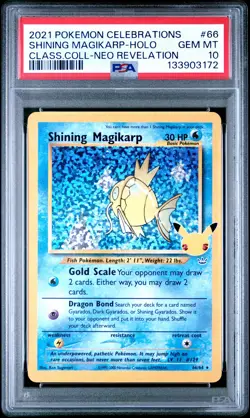2021 POKEMON CELEBRATIONS CLASSIC COLLECTION #66 SHINING MAGIKARP-HOLO PSA 10 - Image 1