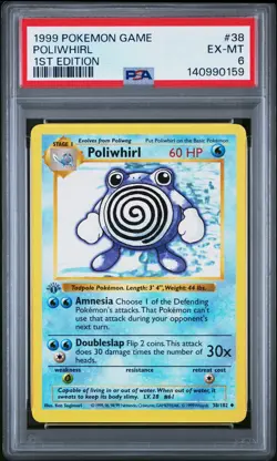1999 POKEMON BASE SET 1ST EDITION #38 POLIWHIRL PSA 6 - Image 1