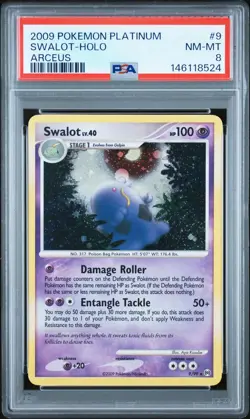 2009 POKEMON PLATINUM ARCEUS #9 SWALOT-HOLO PSA 8 - Image 1