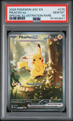 2026 POKEMON ASC EN-ASCENDED HEROES SPECIAL ILLUSTRATION RARE PIKACHU EX PSA 10 - Image 1