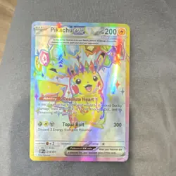 Pokemon Pikachu ex SSP Full Art Holo EX Card 219/191 Basic 2024 - Image 1