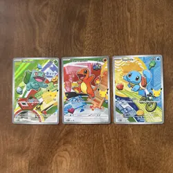 Pokemon First Partner Illustration Collection MEP Bulbasaur Charmander Squirtle - Image 1
