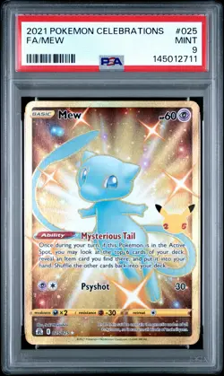 2021 POKEMON CELEBRATIONS #025 FULL ART/MEW PSA 9 - Image 1