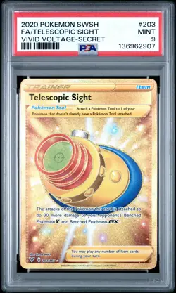 2020 POKEMON SWORD & SHIELD VIVID VOLTAGE SECRET FULL ART/TELESCOPIC SIGHT PSA 9 - Image 1