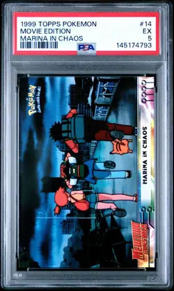 1999 TOPPS POKEMON THE MOVIE EDITION MARINA IN CHAOS #14 MOVIE EDITION PSA 5 - Image 1