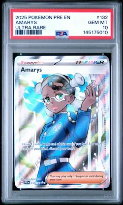 2025 POKEMON PRE EN-PRISMATIC EVOLUTIONS ULTRA RARE #132 AMARYS PSA 10 - Image 1