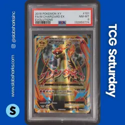 2016 POKEMON XY EVOLUTIONS #13/108 M CHARIZARD EX FULL ART ULTRA RARE PSA 8 - Image 1