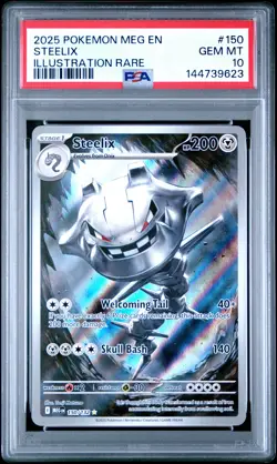 2025 POKEMON MEG EN-MEGA EVOLUTION ILLUSTRATION RARE #150 STEELIX PSA 10 - Image 1