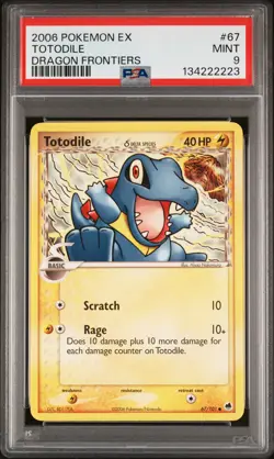 2006 POKEMON EX DRAGON FRONTIERS #67 TOTODILE PSA 9 - Image 1