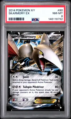 2014 POKEMON XY #80 SKARMORY EX PSA 8 - Image 1
