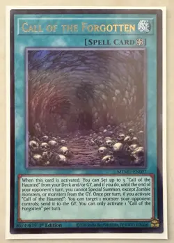 Yugioh! 1x Call of the Forgotten MZMU-EN007 Ultra Rare 1st Ed NM - Image 1