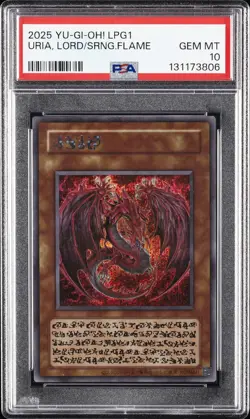 2025 YU-GI-OH! JAPANESE LPG1-LIMITED PACK URIA, LORD OF SEARING FLAMES PSA 10 - Image 1