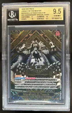 2025 One Piece Legacy of the Master Mashall D. Teach Gold SP #OP09-093 BGS 9.5 - Image 1
