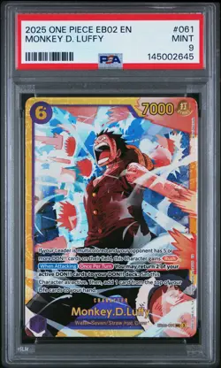 2025 ONE PIECE EB02-ANIME 25TH COLLECTION #061 MONKEY D. LUFFY PSA 9 - Image 1