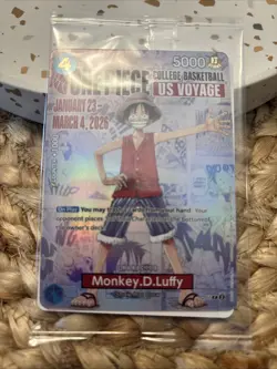 One Piece Monkey D. Luffy US Voyage College Basketball Promo Card (Mint - New) - Image 1