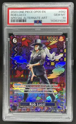 2023 One Piece Rob Lucci Super Rare Special Alt Art #OP03-092 PSA 10 - Image 1