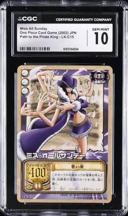 2002 ONE PIECE JAPANESE PATH TO THE PIRATE KING MISS ALL SUNDAY CGC 10 GEM MINT - Image 1