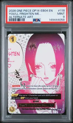 2026 ONE PIECE THE AZURE SEA'S SEVEN ALT ART #118 YOU'LL FRIGHTEN ME... PSA 9 - Image 1
