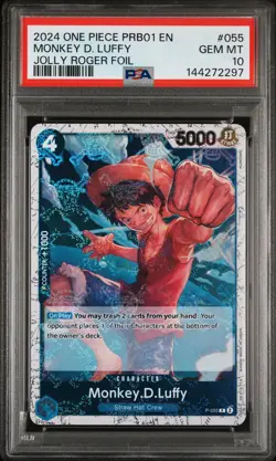 2024 ONE PIECE PRB01-PREMIUM BOOSTER JOLLY ROGER FOIL MONKEY D. LUFFY PSA 10 - Image 1