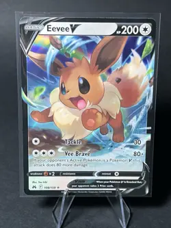 Pokemon TCG Eevee v Ultra Rare Colorless Holo Crown Zenith Card #108/159 - Image 1