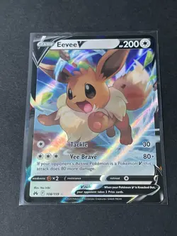 Pokemon TCG Eevee v Ultra Rare Colorless Holo Crown Zenith Card #108/159 - Image 3