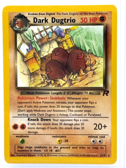 2000 Pokemon TCG Team Rocket Dark Dugtrio 23/82 Non Holo Rare Card Vintage MINT! - Image 1