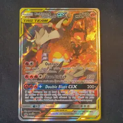 Pokemon Reshiram & Charizard GX SM201 TAG TEAM Promo Full Art Holo 270 HP Card - Image 1