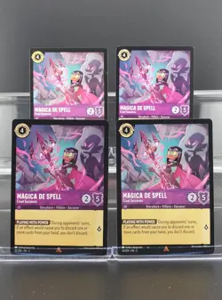 Disney Lorcana Magica De Spell - Cruel Sorceress 53/204 Shimmering Skies 4 Cards - Image 1