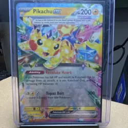 Pokemon Pikachu Ex Surging Sparks Double Rare Basic Holo 200 HP Topaz Bolt - Image 1