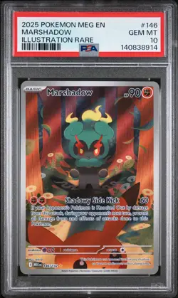 2025 POKEMON MEG EN-MEGA EVOLUTION ILLUSTRATION RARE #146 MARSHADOW PSA 10 - Image 1