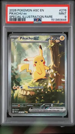 2026 POKEMON ASC EN-ASCENDED HEROES SPECIAL ILLUSTRATION RARE PIKACHU EX PSA 9 - Image 1