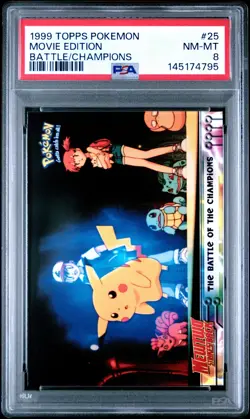 1999 TOPPS POKEMON THE MOVIE EDITION THE BATTLE OF CHAMPIONS MOVIE EDITION PSA 8 - Image 1