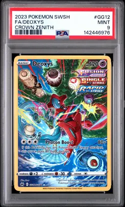 2023 POKEMON SWORD & SHIELD CROWN ZENITH #GG12 FULL ART/DEOXYS PSA 9 - Image 1