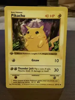 Pokemon Pikachu Base Set 1st Edition Shadowless #58 Yellow Cheeks - Image 2