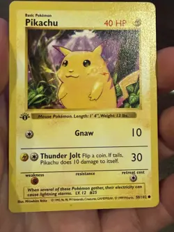 Pokemon Pikachu Base Set 1st Edition Shadowless #58 Yellow Cheeks - Image 3