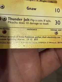 Pokemon Pikachu Base Set 1st Edition Shadowless #58 Yellow Cheeks - Image 5