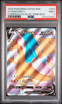 2020 POKEMON SWSH BLACK STAR PROMO #050 CHARIZARD V PSA 9 - Image 1