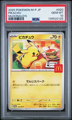 2025 POKEMON JAPANESE M-P PROMO MCDONALD'S #020 PIKACHU PSA 10 - Image 1