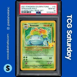 2021 POKEMON SWSH CELEBRATIONS CLASSIC COLLECTION #15/102 VENUSAUR HOLO PSA 10 - Image 1