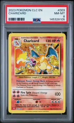 2023 POKEMON CLC-CLASSIC CHARIZARD & HO-OH EX DECK #003 CHARIZARD PSA 8 - Image 1