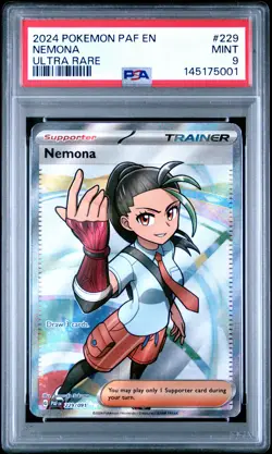 2024 POKEMON PAF EN-PALDEAN FATES ULTRA RARE #229 NEMONA PSA 9 - Image 1