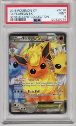 2016 Pokemon XY Generations Radiant Collection Flareon EX Full Art #RC28 - PSA 9 - Image 1