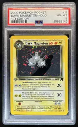 2000 Pokemon Team Rocket First Edition Dark Magneton Holo #11/82 PSA 8 - Image 1