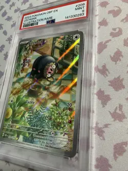 Pokemon TCG Lechonk 209/197 Sv03: Obsidian Flames Holo Illustration Rare PSA 9 - Image 3