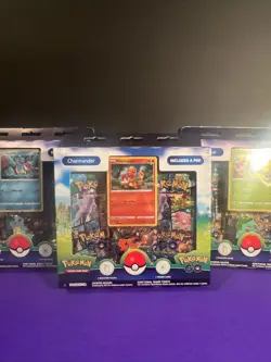 3 Pokemon Go Pin Collection Box Lot Bulbasaur Charmander Squirtle Factory Sealed - Image 2