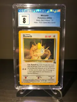 Pokemon Meowth – CGC 8 NM/Mint 10 Black Star Promos Holo TCG Game Boy Game - Image 1