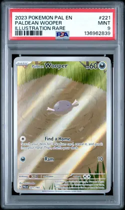 2023 POKEMON PAL EN-PALDEA EVOLVED ILLUSTRATION RARE #221 PALDEAN WOOPER PSA 9 - Image 1