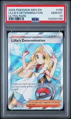 2025 POKEMON MEG EN-MEGA EVOLUTION ULTRA RARE #169 LILLIE'S DETERMINATION PSA 10 - Image 1